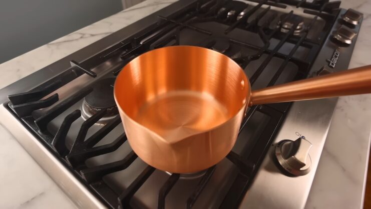 Preheating Copper Pan
