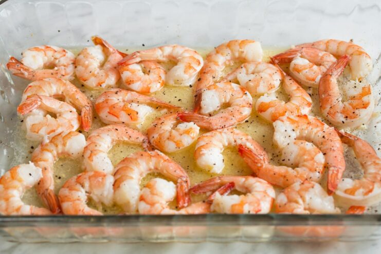 Baking shrimp