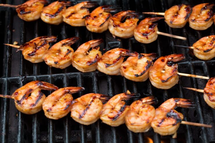 Grilling shrimp